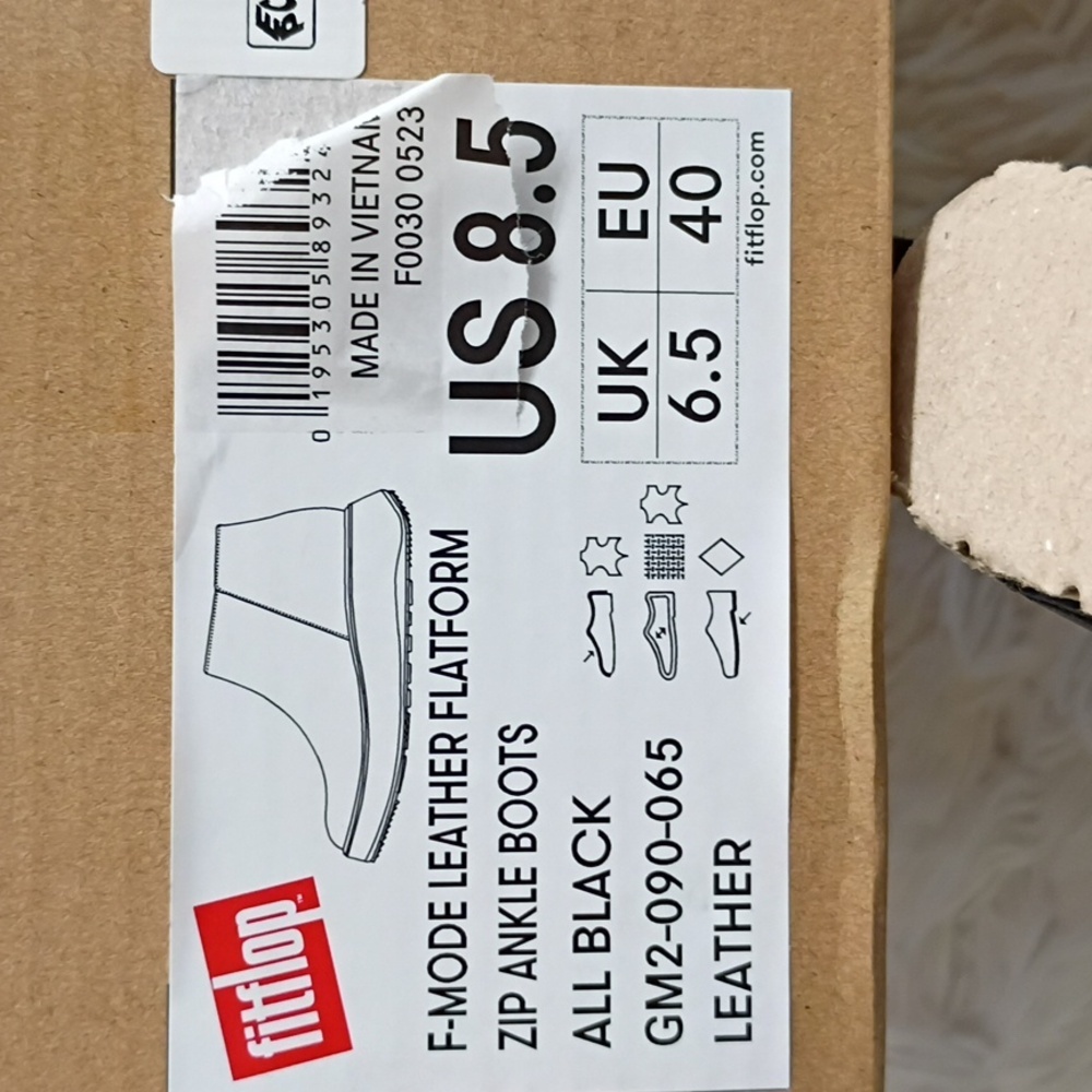 Fitflop F-Mode Leather Platform Zip Ankle Boots Women's Sz 8.5  EU 40 🆕 - Picture 3 of 11